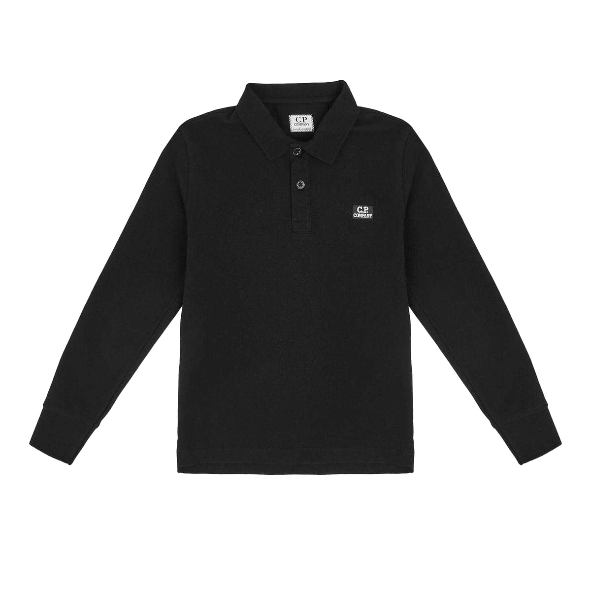 Black - Front - C.P. Company Childrens-Kids Regular Polo Shirt
