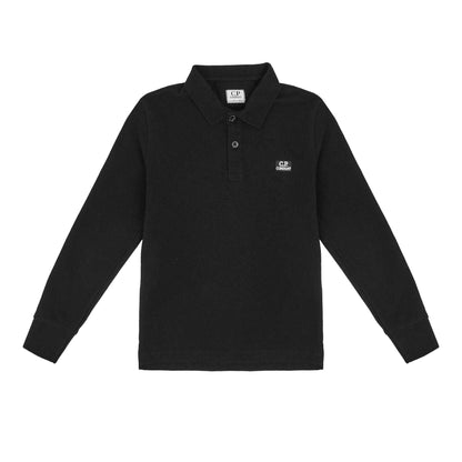 Black - Front - C.P. Company Childrens-Kids Regular Polo Shirt