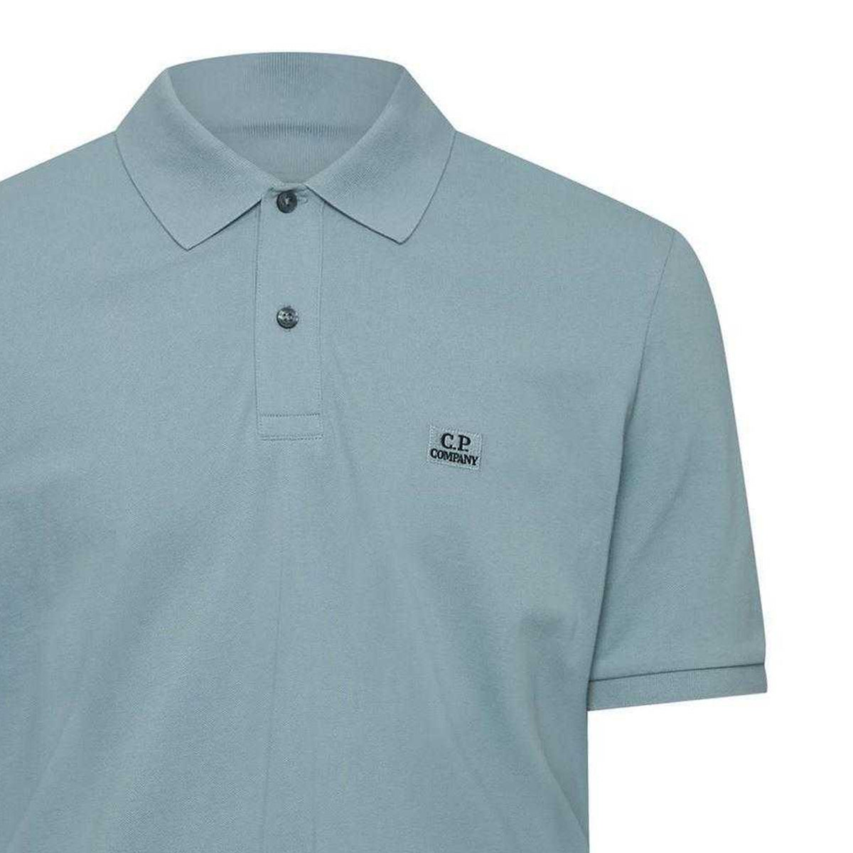Blue - Side - C.P. Company Mens Pique Polo Shirt