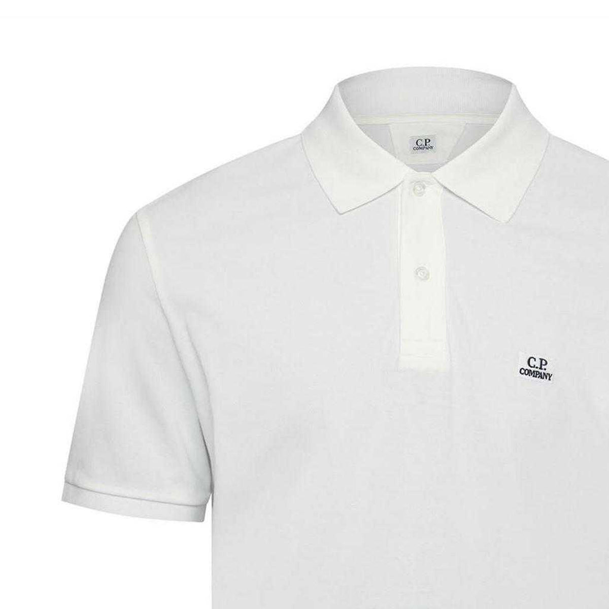 White - Side - C.P. Company Mens Pique Polo Shirt
