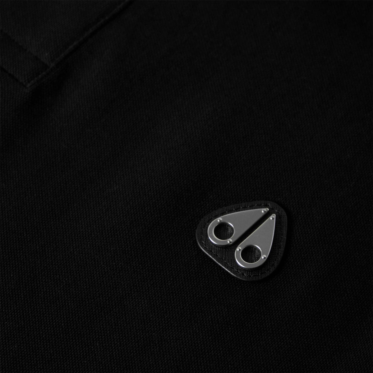 Black - Side - Moose Knuckles Mens Relaxed Fit Polo Shirt