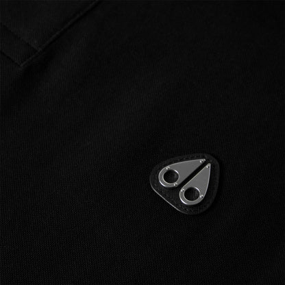 Black - Side - Moose Knuckles Mens Relaxed Fit Polo Shirt