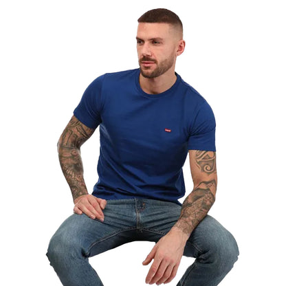 Dark Blue - Side - Levis Mens Classic Housemark T-Shirt