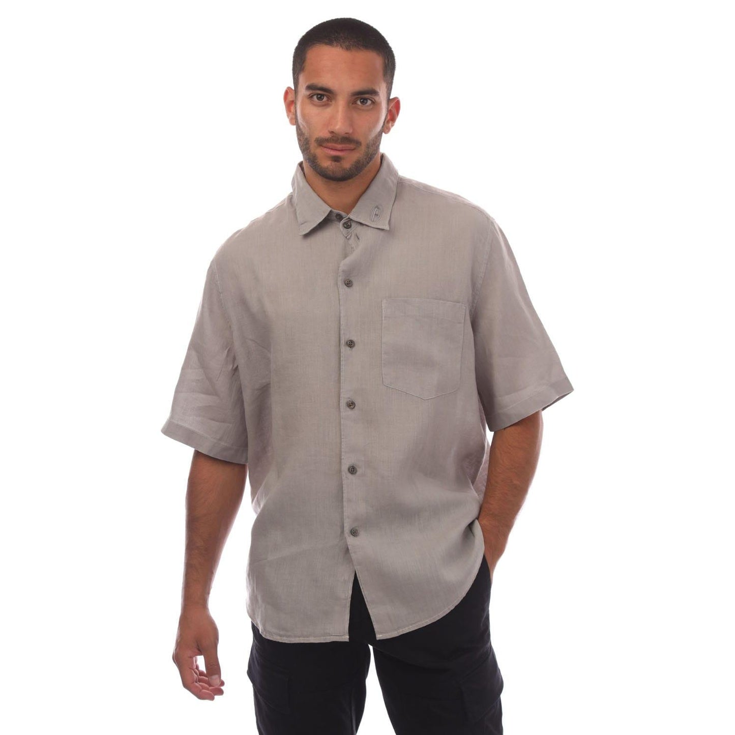 Grey - Front - Diesel Mens S-Emil Short-Sleeved Shirt