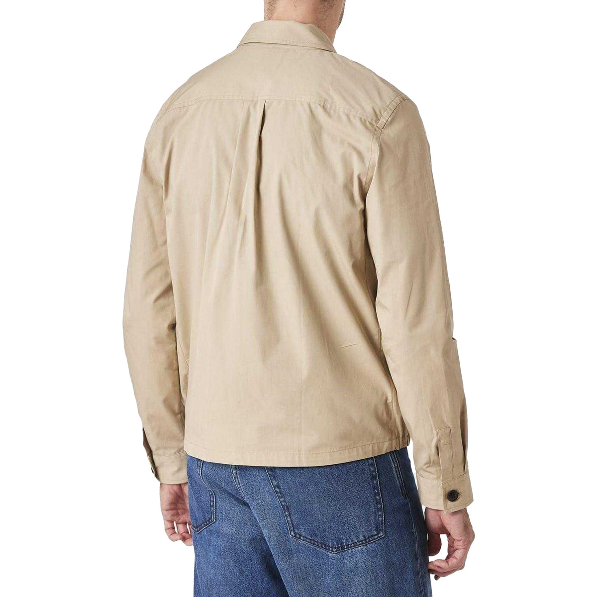 Beige - Back - Paul Smith Mens Patch Pocket Overshirt