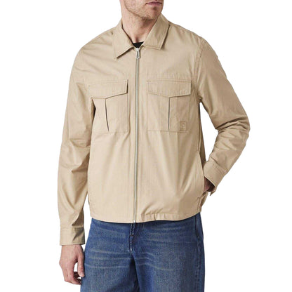 Beige - Side - Paul Smith Mens Patch Pocket Overshirt