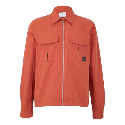 Orange - Front - Paul Smith Mens Patch Pocket Overshirt
