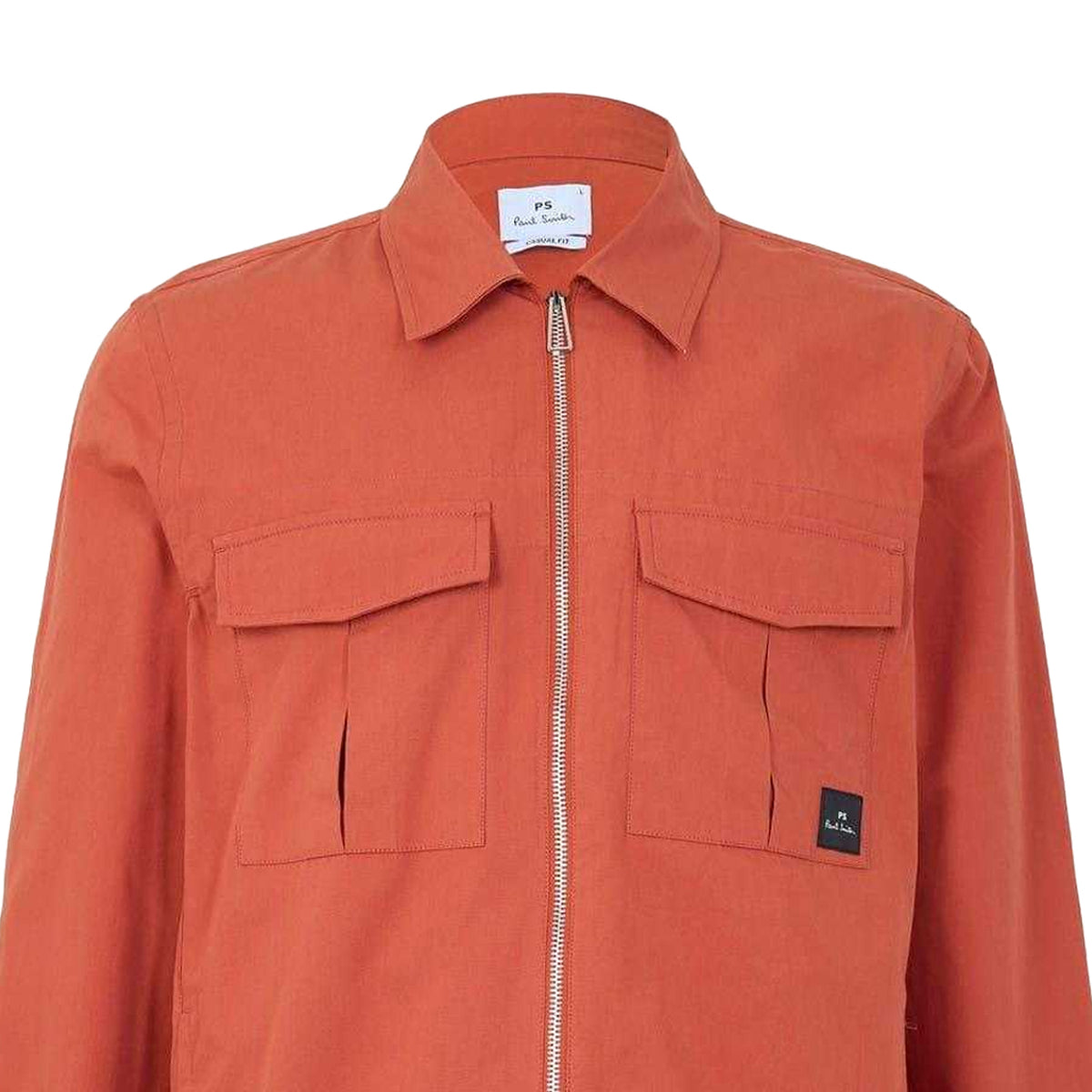 Orange - Side - Paul Smith Mens Patch Pocket Overshirt