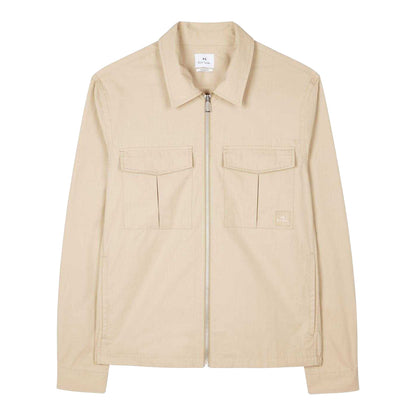 Beige - Front - Paul Smith Mens Patch Pocket Overshirt