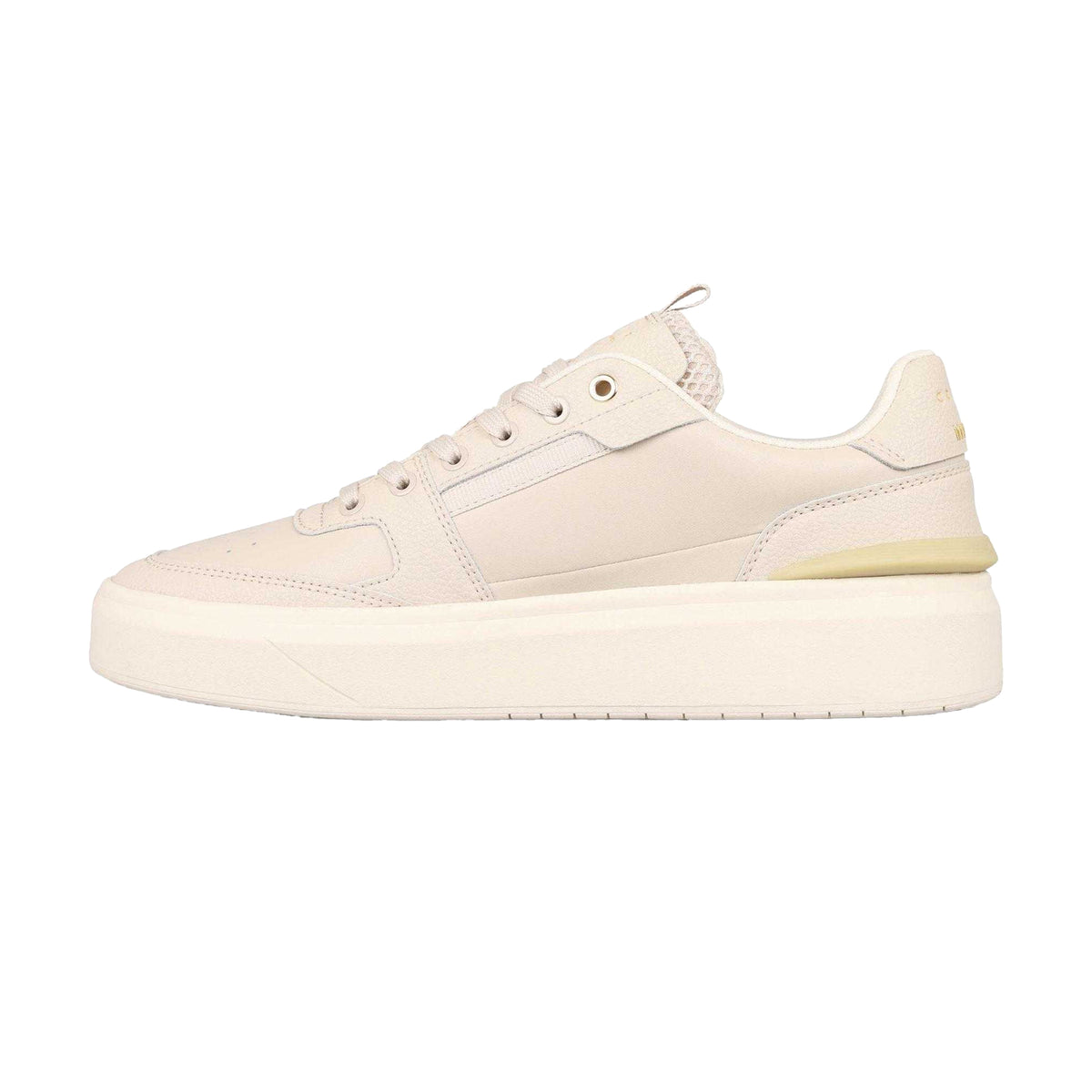 Cream - Side - Cruyff Mens Tennis Lace Up Platform Sneakers
