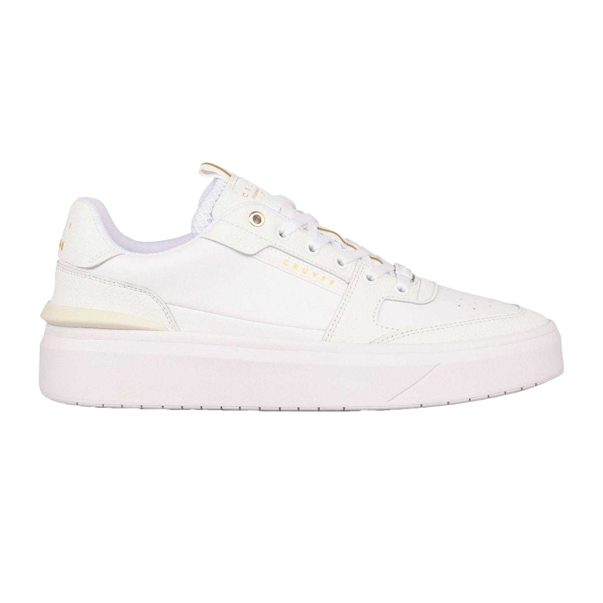 White - Front - Cruyff Mens Tennis Lace Up Platform Sneakers