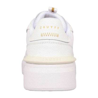 White - Back - Cruyff Mens Tennis Lace Up Platform Sneakers