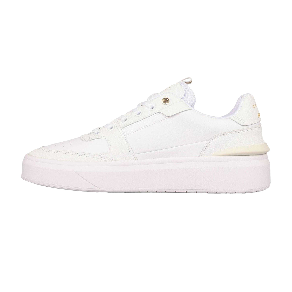 White - Side - Cruyff Mens Tennis Lace Up Platform Sneakers