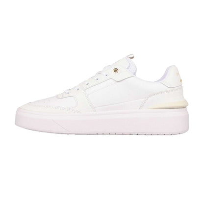 White - Side - Cruyff Mens Tennis Lace Up Platform Sneakers