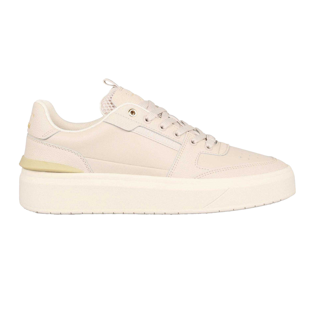 Cream - Front - Cruyff Mens Tennis Lace Up Platform Sneakers