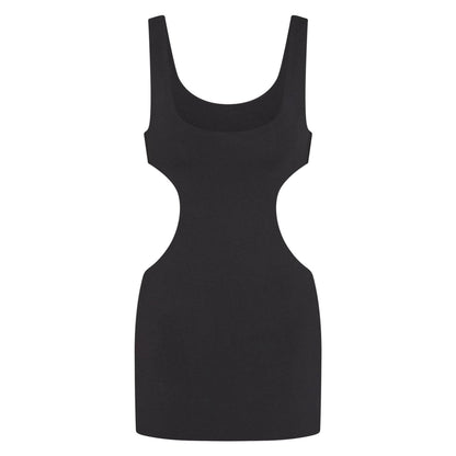 Dark Grey - Front - Skims Womens Jersey Cut Out Mini Dress
