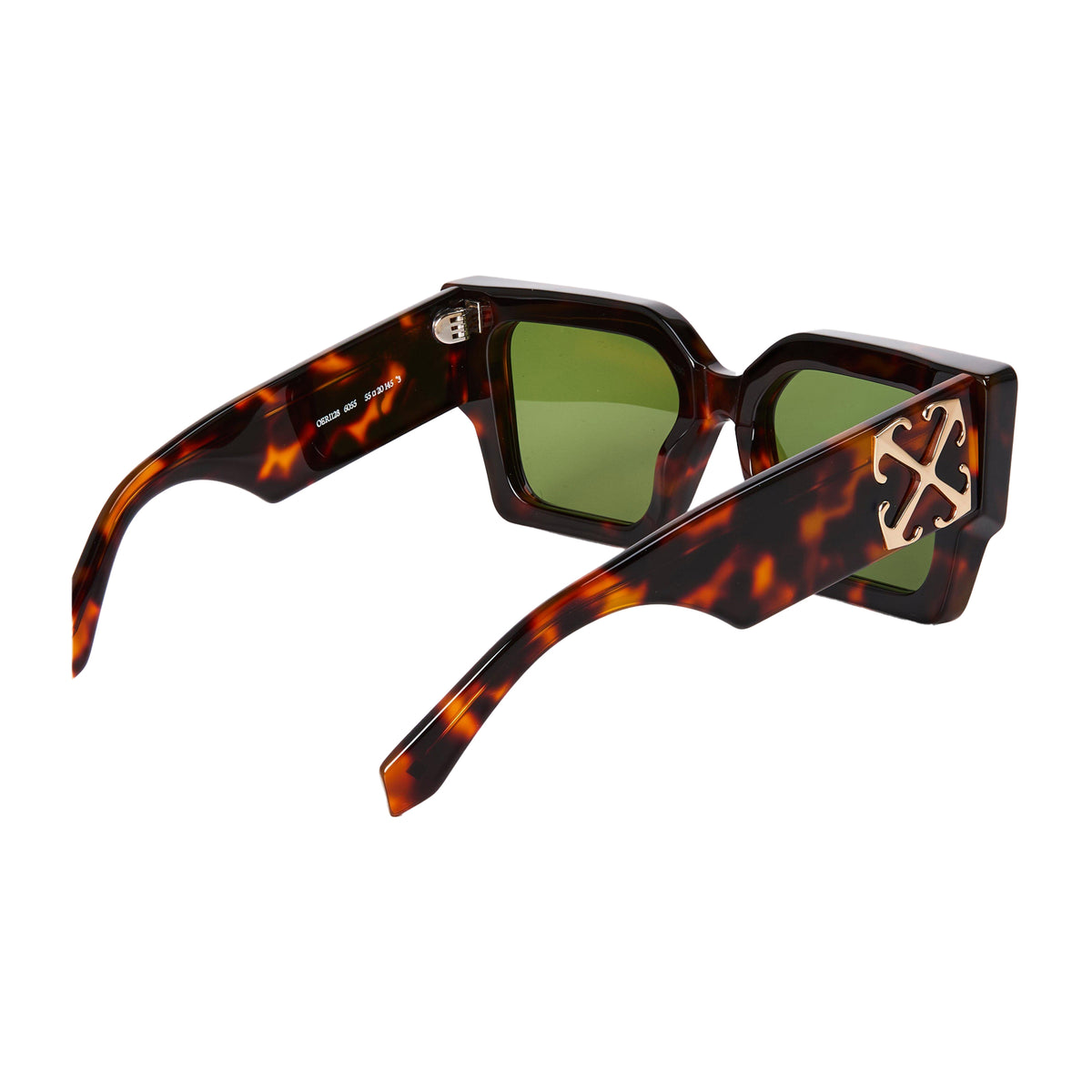 Havana-Green - Back - Off-White Womens Manchester Square Full Rim Sunglasses