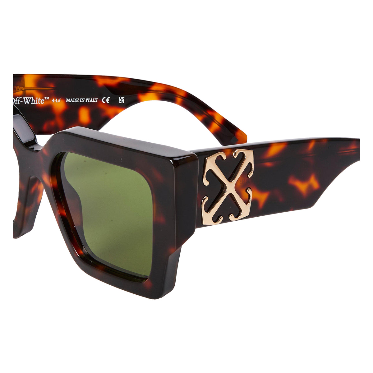 Havana-Green - Side - Off-White Womens Manchester Square Full Rim Sunglasses