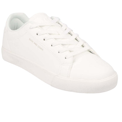 White - Front - Duck and Cover Mens Clasper Trainers