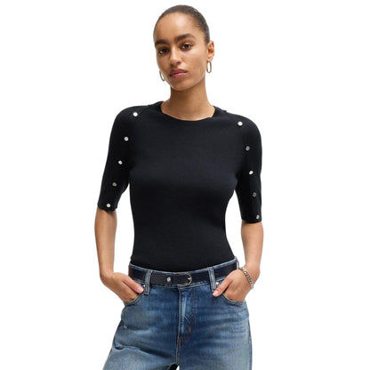 Dark Blue - Lifestyle - Hugo Boss Womens-Ladies Famistosa Knitted T-Shirt
