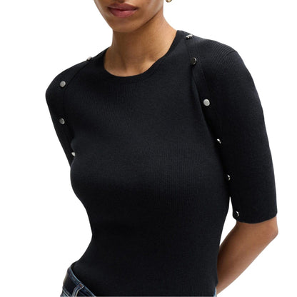 Dark Blue - Side - Hugo Boss Womens-Ladies Famistosa Knitted T-Shirt