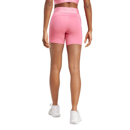 Pink - Back - Adidas Womens-Ladies Hyperglam Legging Shorts