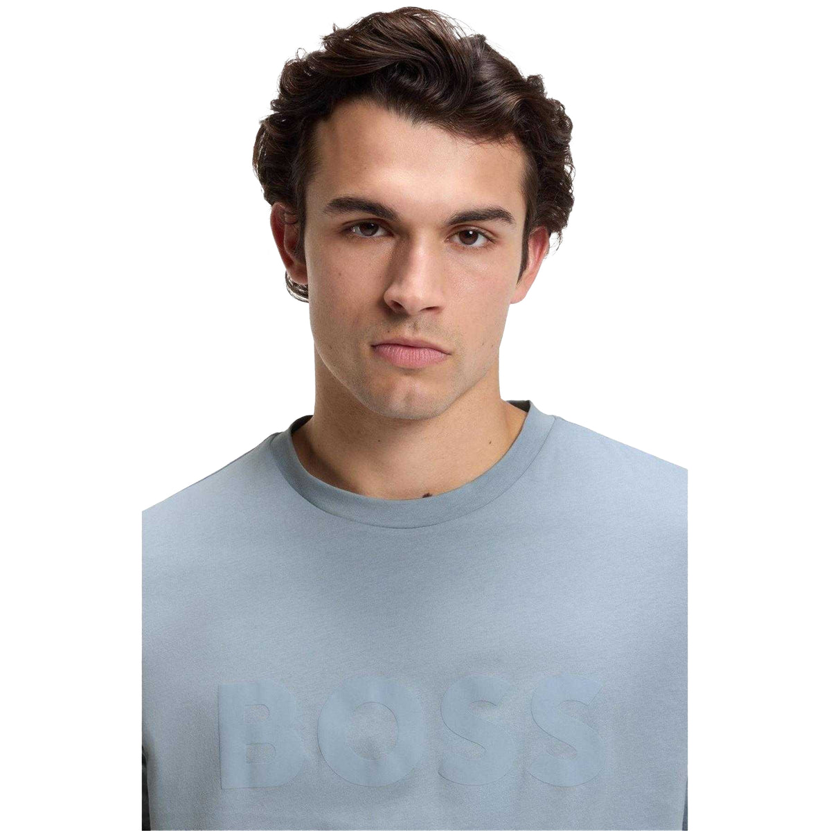 Pastel Blue - Side - Boss Mens Thinking 1 Cotton Short-Sleeved T-Shirt