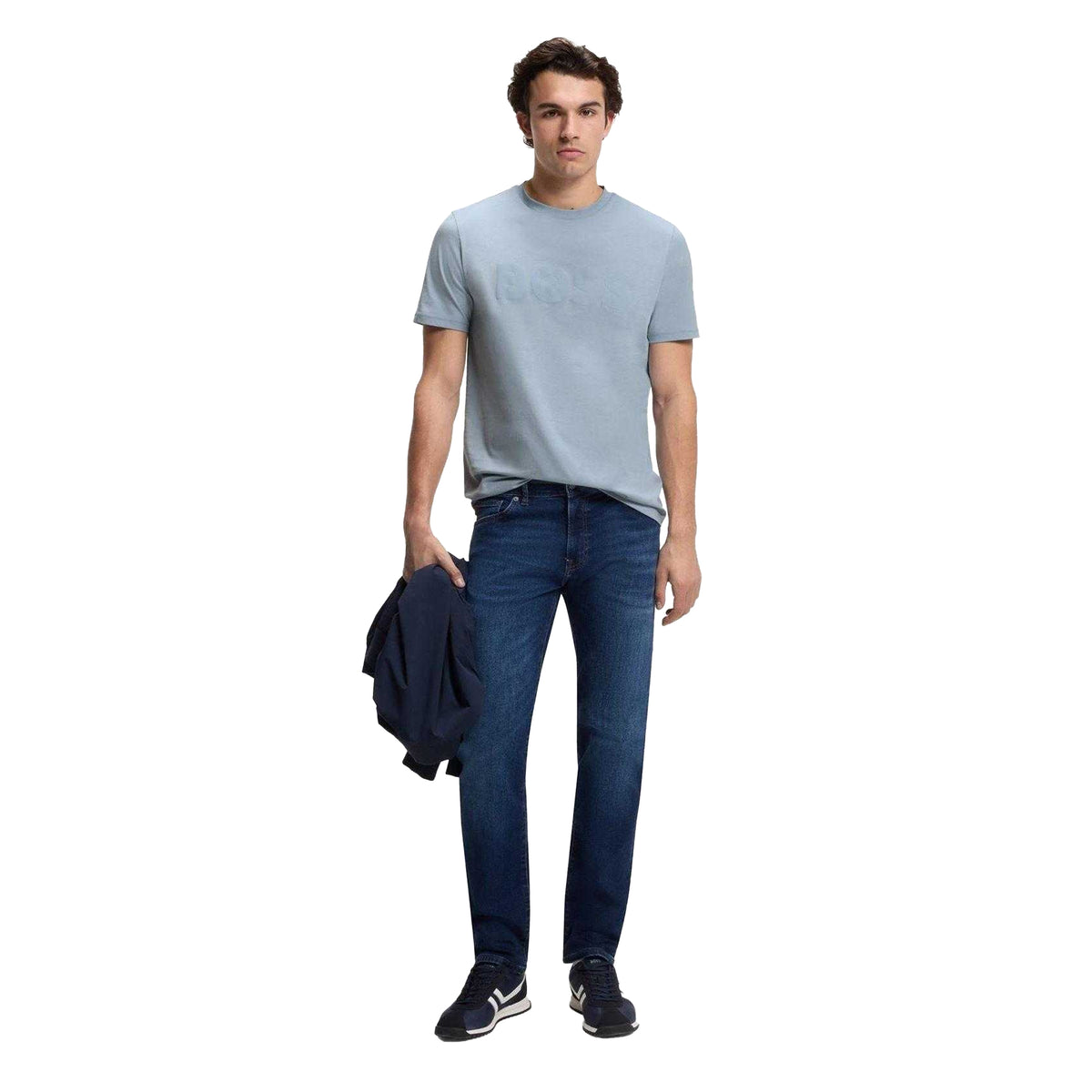 Pastel Blue - Pack Shot - Boss Mens Thinking 1 Cotton Short-Sleeved T-Shirt