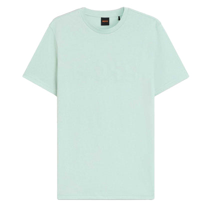Aqua - Front - Boss Mens Thinking 1 Cotton Short-Sleeved T-Shirt