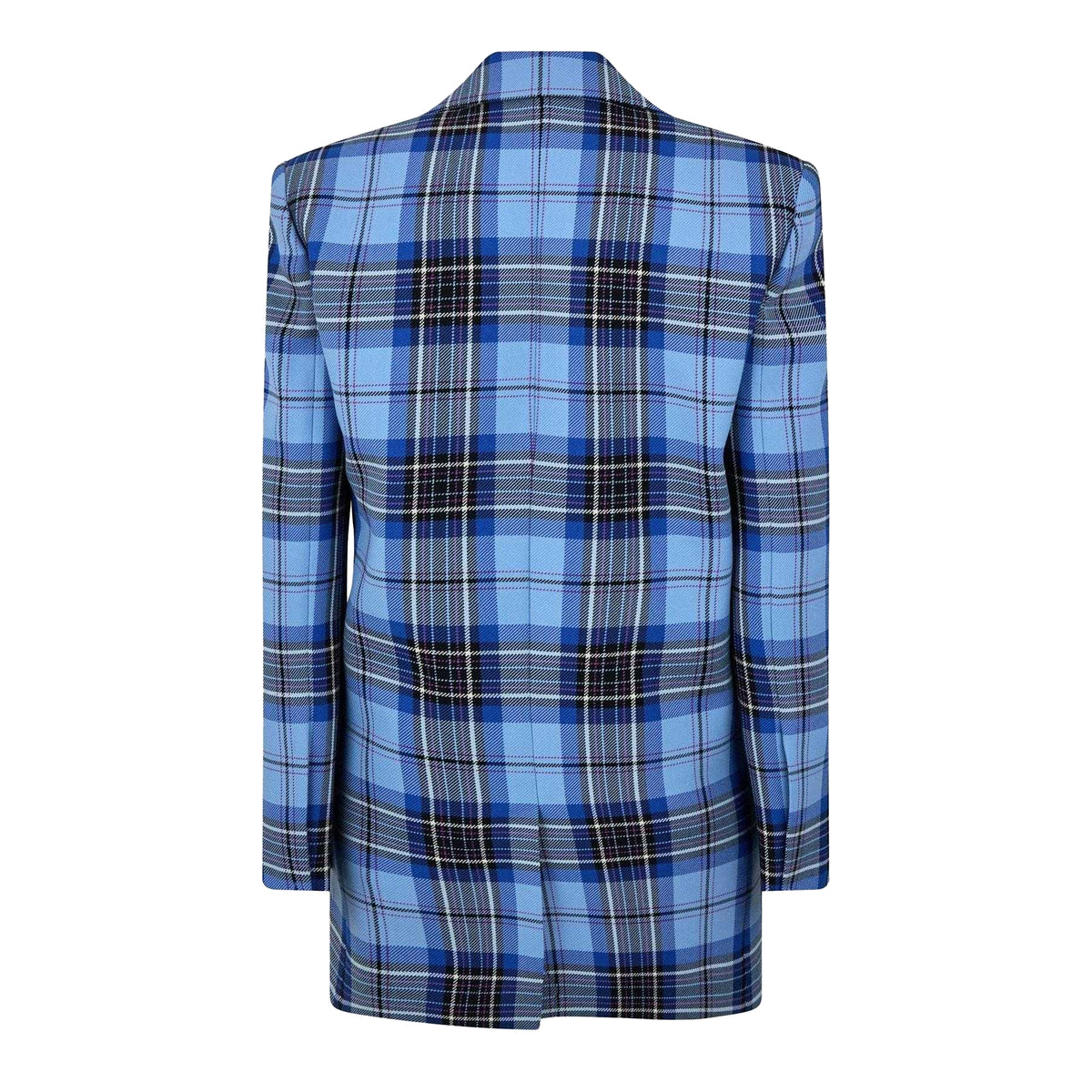 Blue-Black - Back - Off White Womens Plaid Suit Jacket