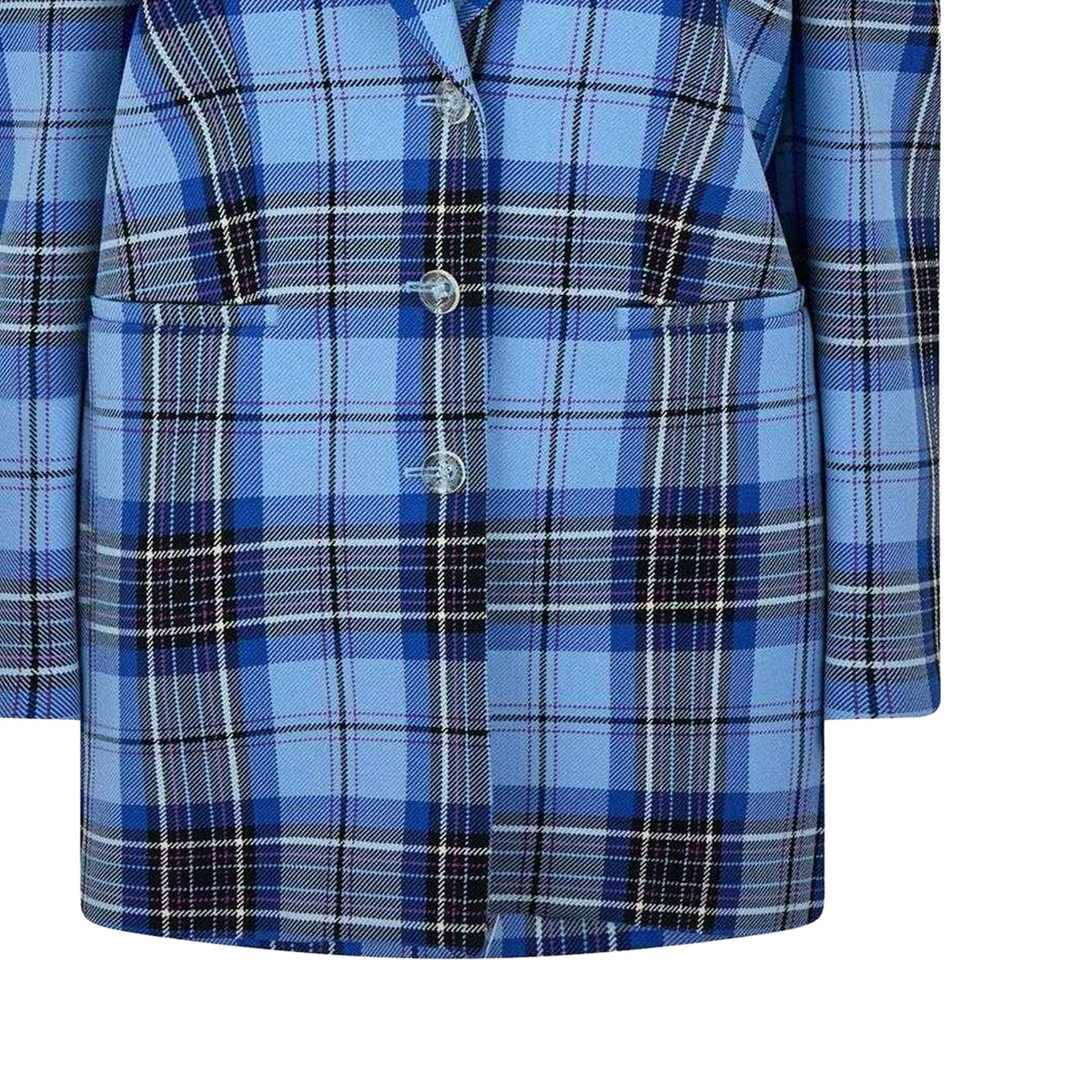 Blue-Black - Lifestyle - Off White Womens Plaid Suit Jacket
