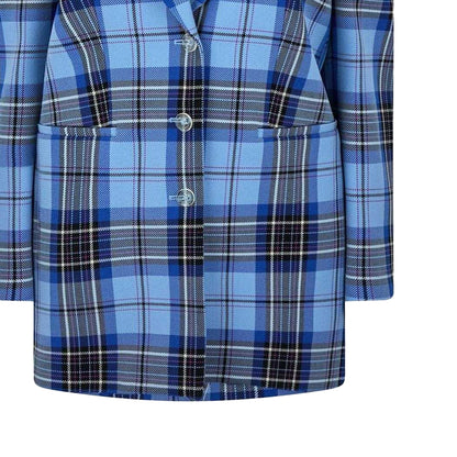 Blue-Black - Lifestyle - Off White Womens Plaid Suit Jacket