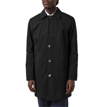 Black - Front - Twisted Tailor Mens Lightweight Mac Coat