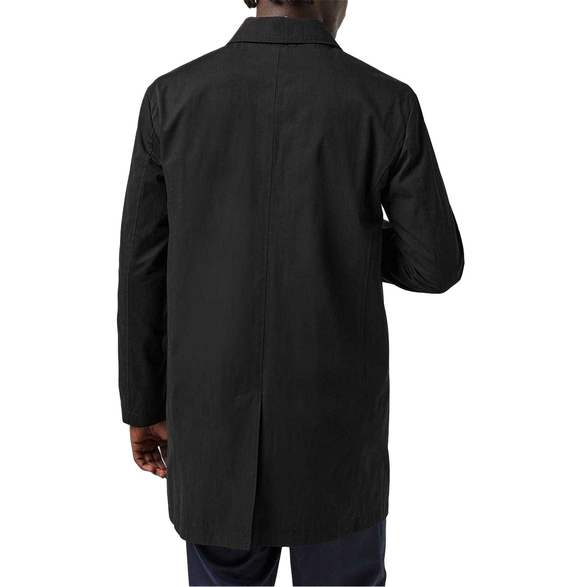 Black - Back - Twisted Tailor Mens Lightweight Mac Coat