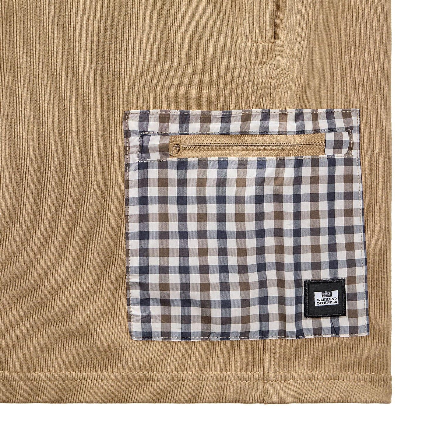 Cognac - Side - Weekend Offender Mens Lerena Fleece Shorts