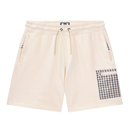 Cream - Front - Weekend Offender Mens Lerena Fleece Shorts
