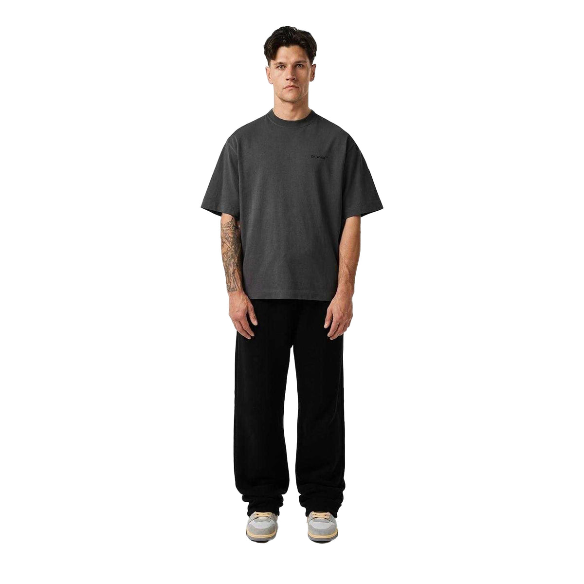 Black - Close up - Off White Mens Regular T-Shirt