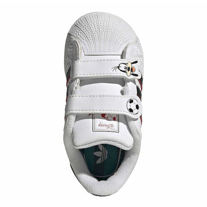 White - Pack Shot - Adidas Originals Infants Mickey Mouse Cartoon Shell Toe Sneakers