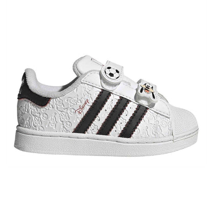 White - Front - Adidas Originals Infants Mickey Mouse Cartoon Shell Toe Sneakers
