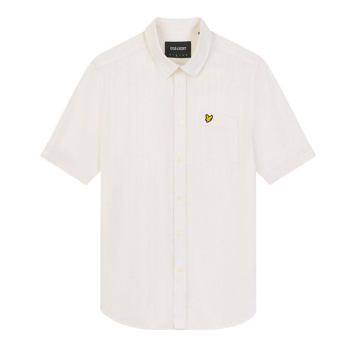 White - Front - Lyle & Scott Mens Textured Short-Sleeved Shirt