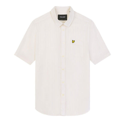 White - Front - Lyle & Scott Mens Textured Short-Sleeved Shirt