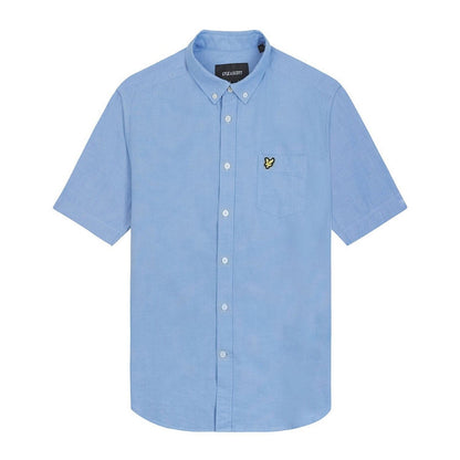 Blue - Front - Lyle & Scott Mens Oxford Short-Sleeved Shirt