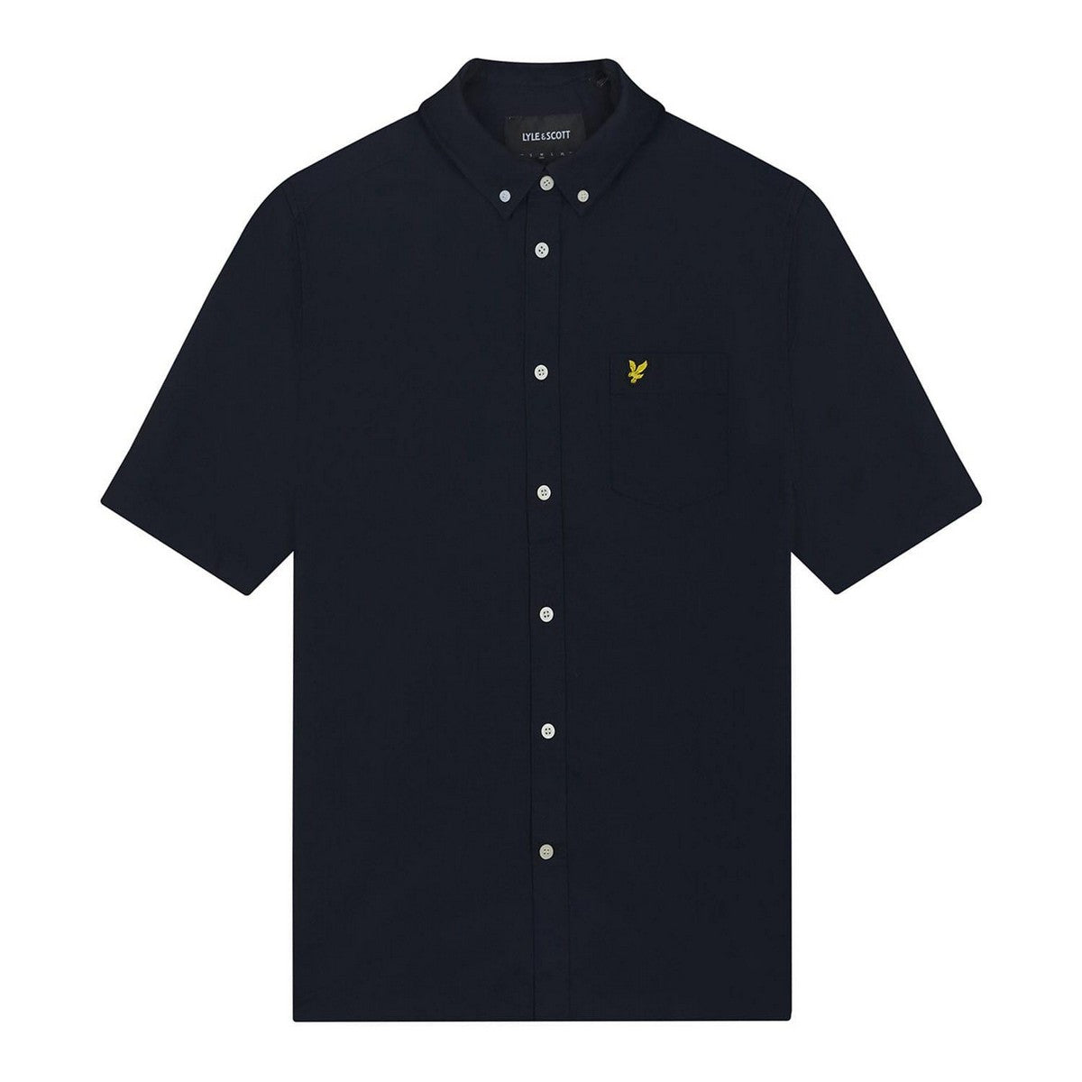 Navy - Front - Lyle & Scott Mens Oxford Short-Sleeved Shirt