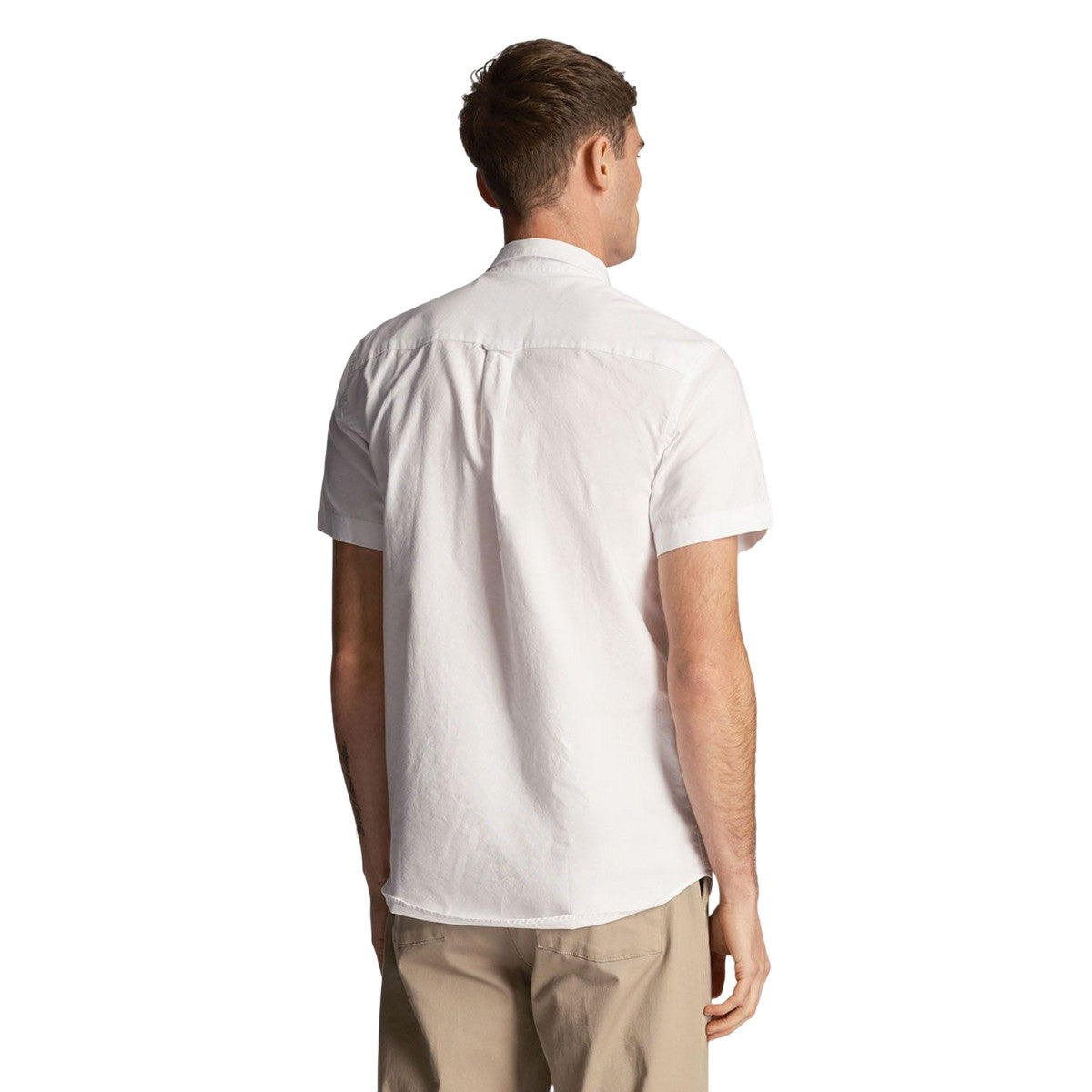 White - Back - Lyle & Scott Mens Oxford Short-Sleeved Shirt