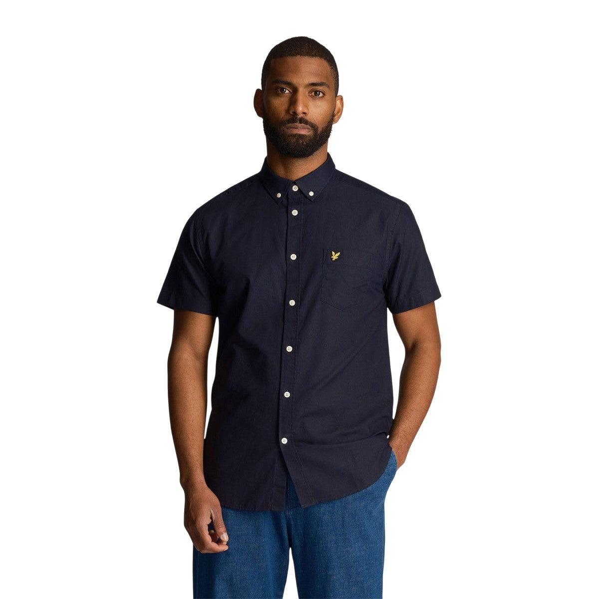 Navy - Lifestyle - Lyle & Scott Mens Oxford Short-Sleeved Shirt