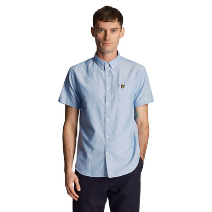 Blue - Lifestyle - Lyle & Scott Mens Oxford Short-Sleeved Shirt
