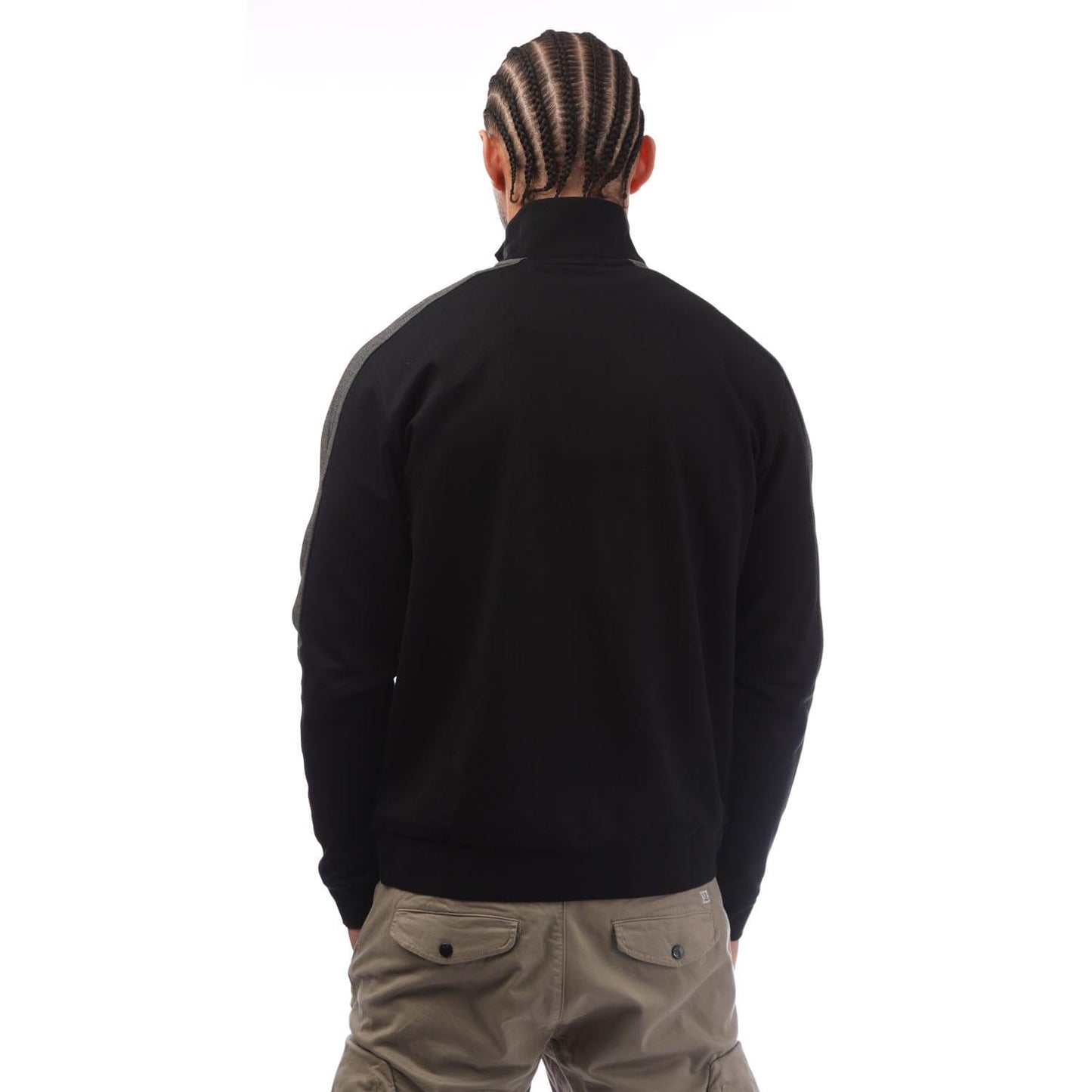 Black - Back - Boss Mens Quarter Zip Track Jacket