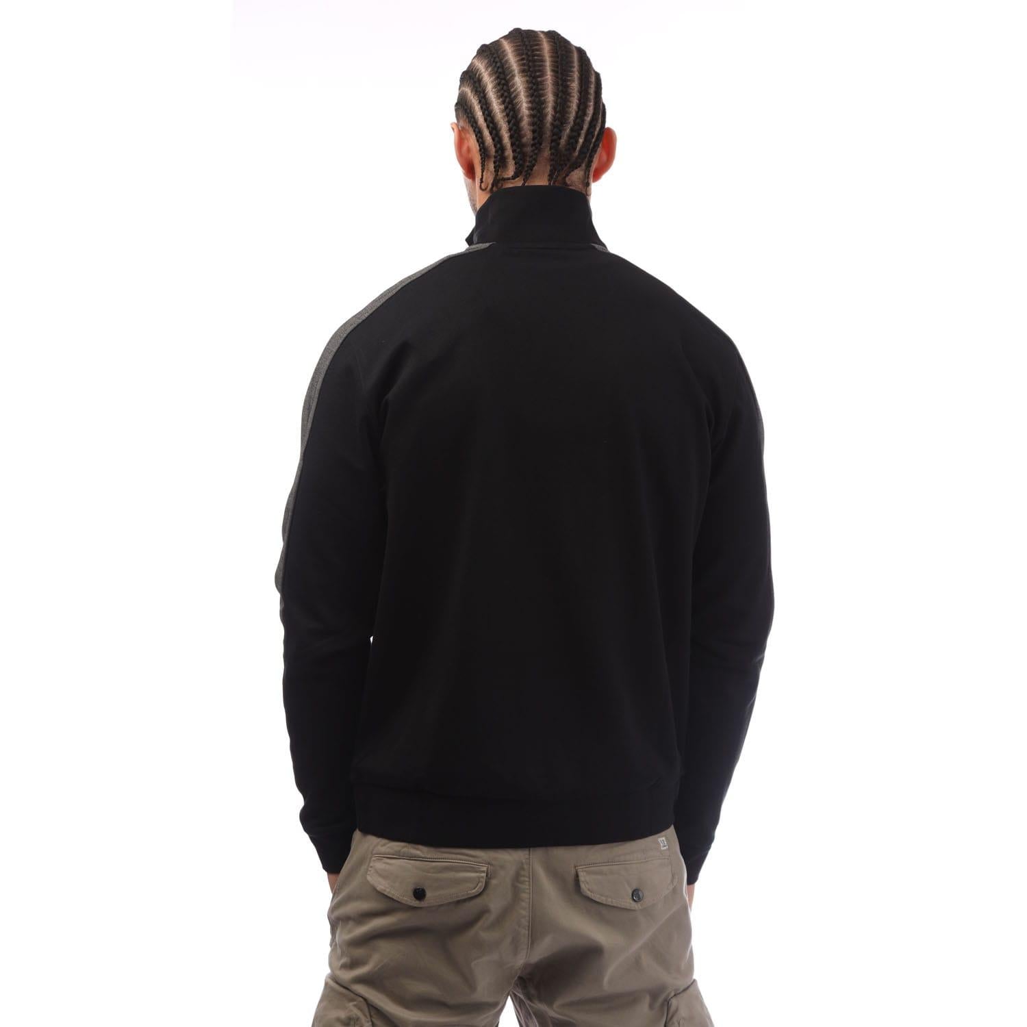 Black - Back - Boss Mens Quarter Zip Track Jacket