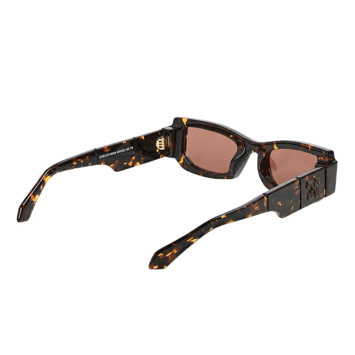 Havana Brown - Back - Off-White Mens Joliet Rectangle Sunglasses