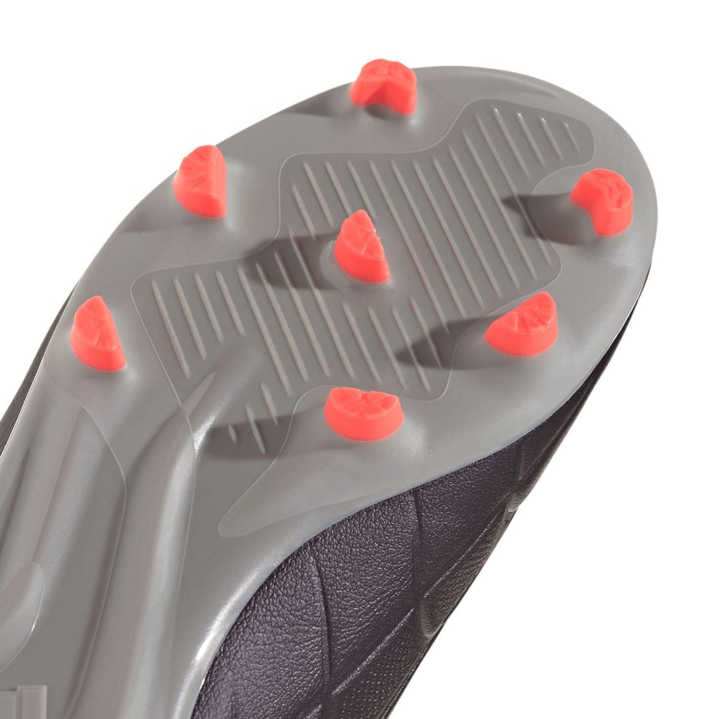 Aurora Black-Platinum Metallic-Turbo - Close up - Adidas Childrens-Kids Copa Pure 2 League Synthetic Leather Firm Ground Football Boots